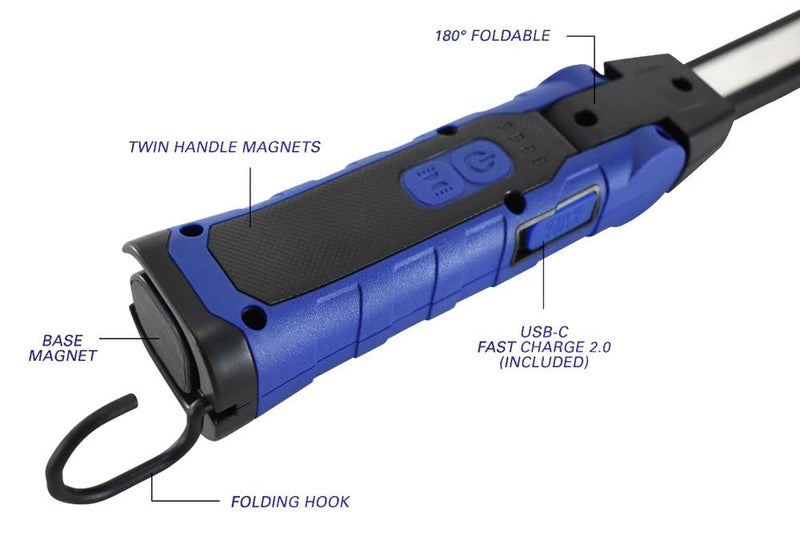 Astro Pneumatic Tool أدوات أسترو 52SL 500x2 لومن قابلة لإعادة الشحن لاسلكيًا مصباح LED رفيع مزدوج الجوانب قابل للطي، 1 قطعة - Image 4